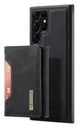 Samsung Galaxy S23 Ultra Hoesje met Magnetische Kaarthouder Zwart