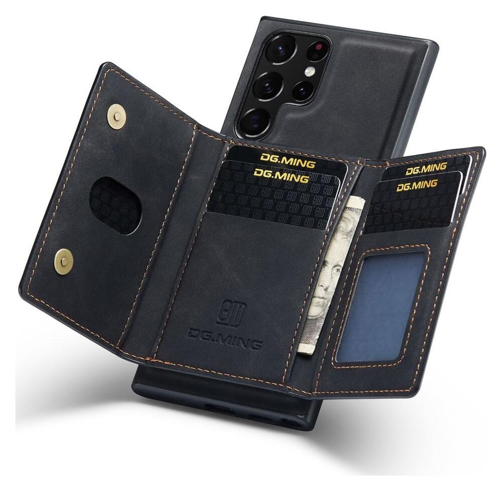 Samsung Galaxy S23 Ultra Hoesje met Magnetische Kaarthouder Zwart afbeelding 5