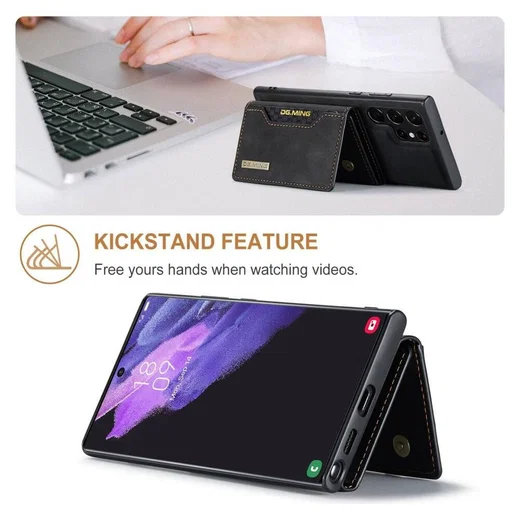Samsung Galaxy S23 Ultra Hoesje met Magnetische Kaarthouder Zwart afbeelding 10