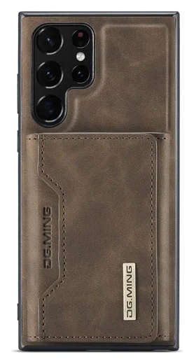 Samsung Galaxy S23 Ultra Hoesje met Magnetische Kaarthouder Bruin afbeelding 3