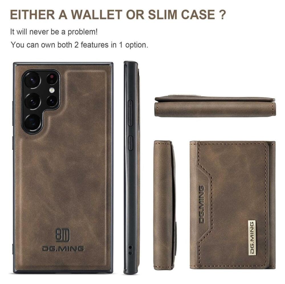 Samsung Galaxy S23 Ultra Hoesje met Magnetische Kaarthouder Bruin afbeelding 12
