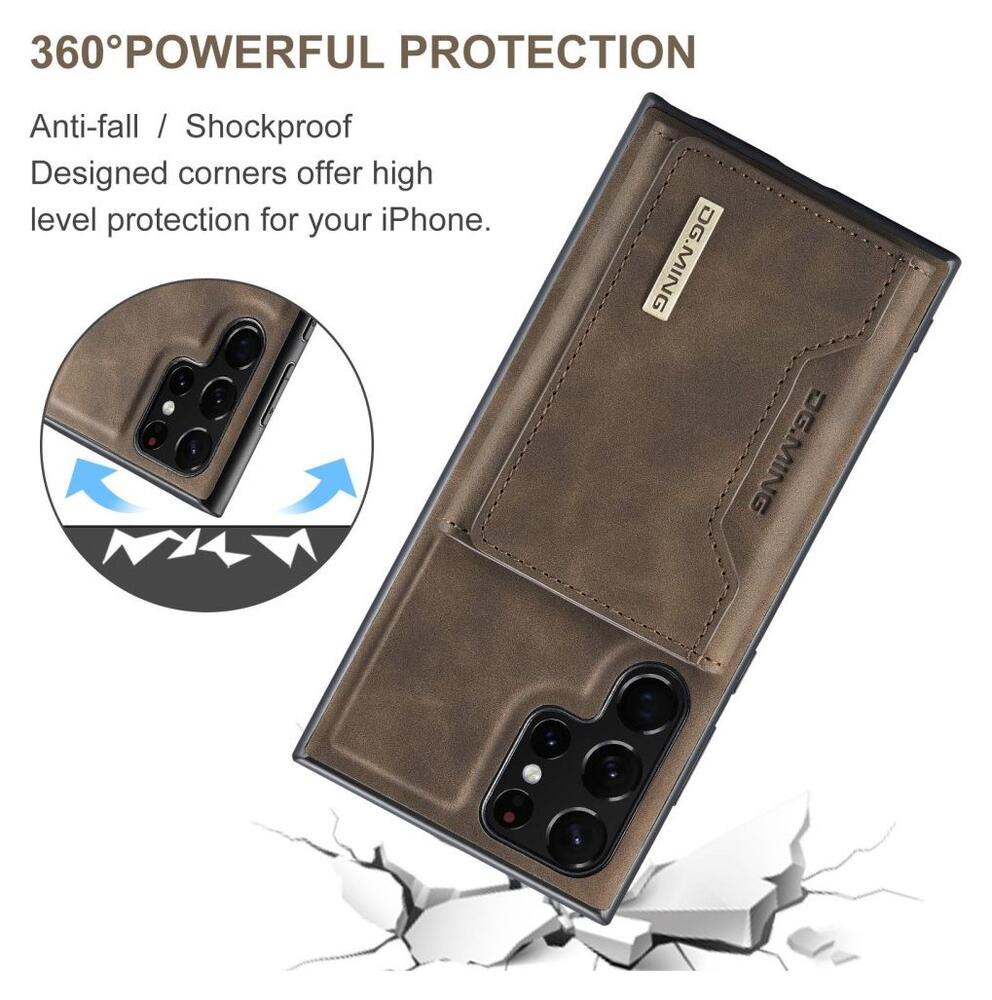 Samsung Galaxy S23 Ultra Hoesje met Magnetische Kaarthouder Bruin afbeelding 13