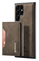 Samsung Galaxy S23 Ultra Hoesje met Magnetische Kaarthouder Bruin afbeelding