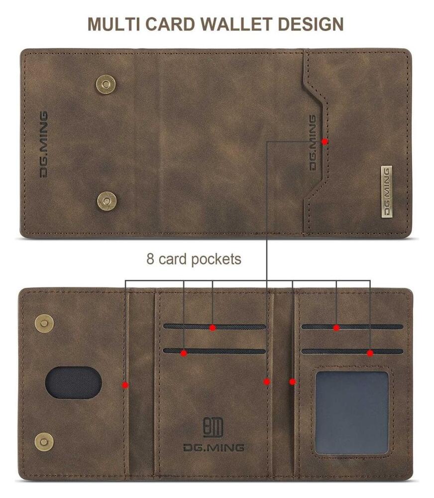 Samsung Galaxy S23 Ultra Hoesje met Magnetische Kaarthouder Bruin afbeelding 6