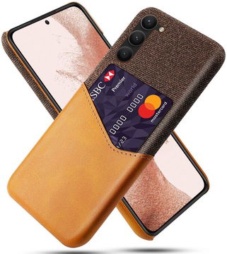 Samsung Galaxy S23 Plus Hoesje met Kaarthouder Back Cover Bruin