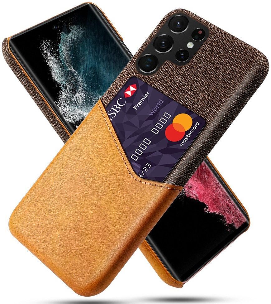 Samsung Galaxy S23 Ultra Hoesje met Kaarthouder Back Cover Bruin afbeelding 1