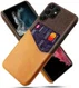 Samsung Galaxy S23 Ultra Hoesje met Kaarthouder Back Cover Bruin afbeelding 1