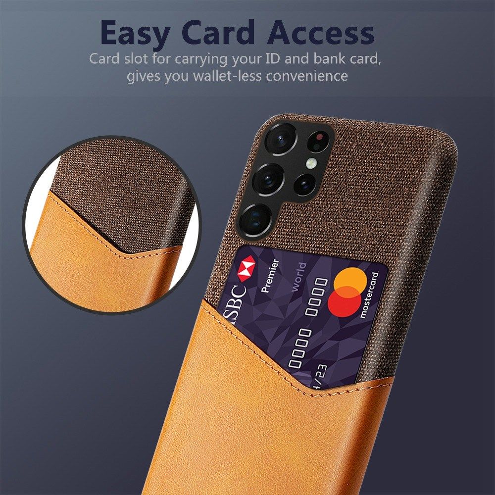 Samsung Galaxy S23 Ultra Hoesje met Kaarthouder Back Cover Bruin afbeelding 2