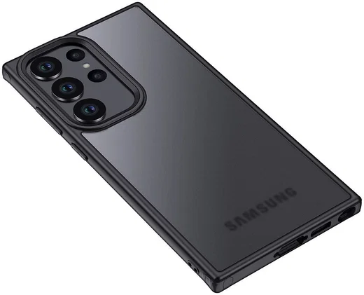 Samsung Galaxy S23 Ultra Hoesje Schokbestendig Back Cover Matte Zwart afbeelding 2