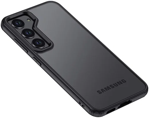 Samsung S23 Plus Hoesje Schokbestendig Back Cover Transparant Zwart afbeelding 2