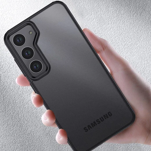 Samsung S23 Plus Hoesje Schokbestendig Back Cover Transparant Zwart afbeelding 5