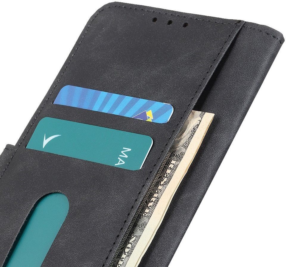 KHAZNEH Motorola  Moto G72 Hoesje Retro Wallet Book Case Zwart afbeelding 6