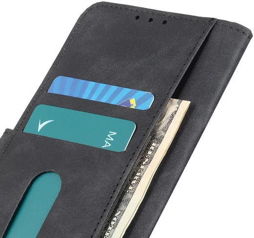 KHAZNEH Motorola  Moto G72 Hoesje Retro Wallet Book Case Zwart afbeelding 6