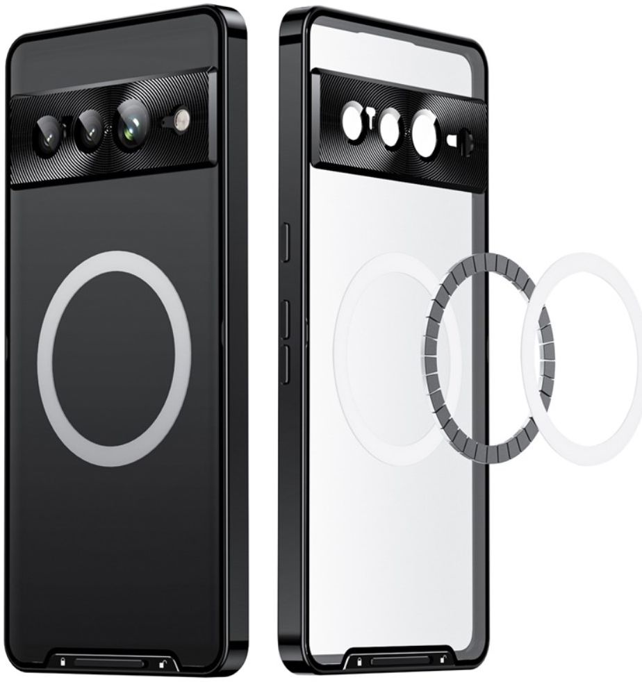 Google Pixel 7 Pro Hoesje MagSafe Back Cover Transparant/Zwart afbeelding 10