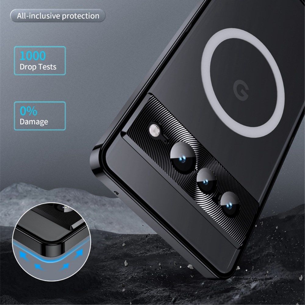 Google Pixel 7 Pro Hoesje MagSafe Back Cover Transparant/Zwart afbeelding 3