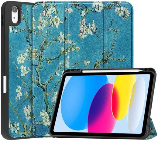 Apple iPad 11 (2025) / 10.9 (2022) Hoes Tri-Fold Blossom Print afbeelding 1