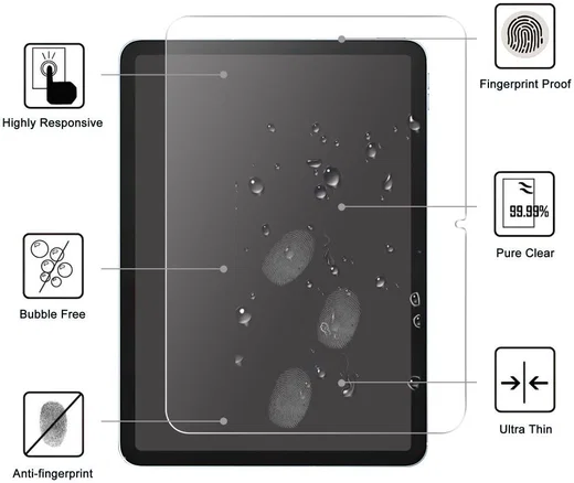 Apple iPad 10.9 (2022) / 11 (2025) Screen Protector Arc Edge 9H Tempered Glass afbeelding 3