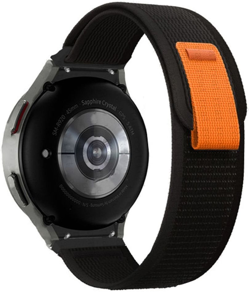Samsung Galaxy Watch 5 / 4 Sport Bandje Nylon Zwart afbeelding 1