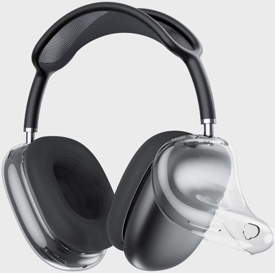 Apple AirPods Max Hoesje Flexibel TPU Headset Cover Transparant Zwart afbeelding 2