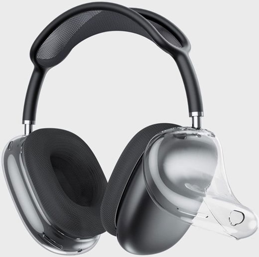 Apple AirPods Max Hoesje Flexibel TPU Headset Cover Transparant Zwart afbeelding 2