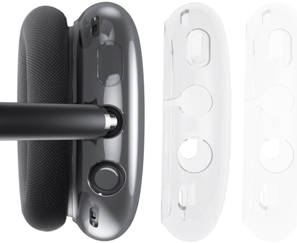 Apple AirPods Max Hoesje Flexibel TPU Headset Cover Transparant Zwart afbeelding 5