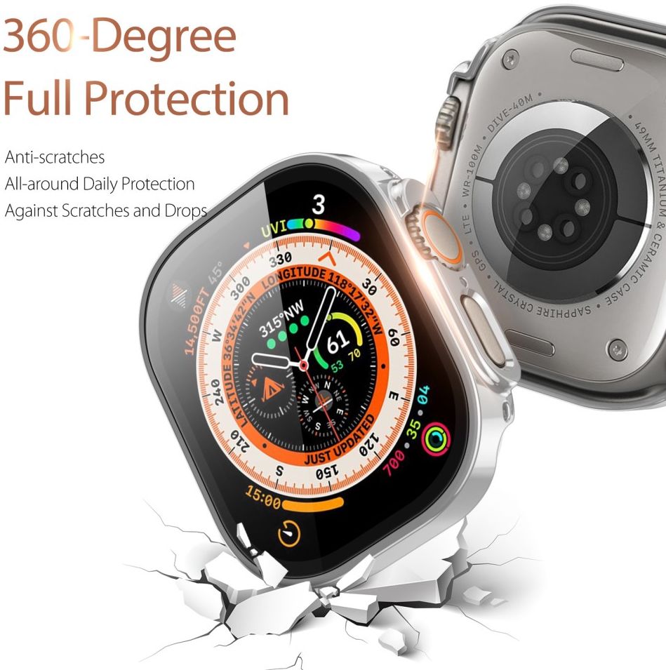 Dux Ducis Hamo - Apple Watch Ultra / Ultra 2 Hoesje - Full Protect - Zilver afbeelding 3