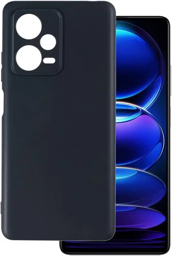 Xiaomi Redmi Note 12 Pro Plus Hoesje Dun TPU Matte Back Cover Zwart afbeelding 1