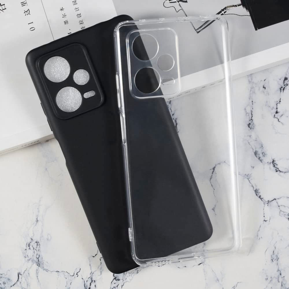 Xiaomi Redmi Note 12 Pro Plus Hoesje Dun TPU Matte Back Cover Zwart afbeelding 6