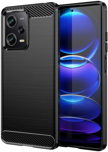 Xiaomi Redmi Note 12 Pro / Poco X5 Pro Hoesje Geborsteld TPU Zwart afbeelding 1