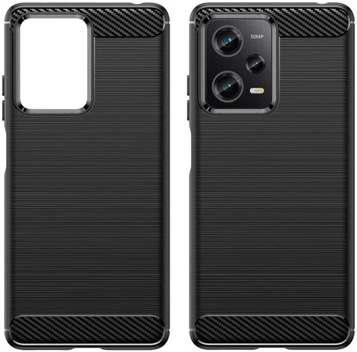 Xiaomi Redmi Note 12 Pro / Poco X5 Pro Hoesje Geborsteld TPU Zwart afbeelding 2