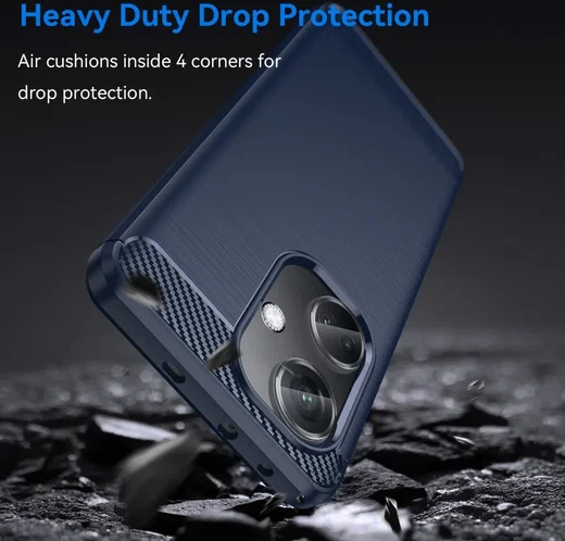 OnePlus Nord CE 3 Hoesje Geborsteld TPU Flexibele Back Cover Blauw afbeelding 4