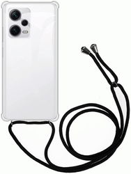 Xiaomi Redmi Note 12 Pro/Poco X5 Pro Hoesje met Koord TPU Transparant afbeelding