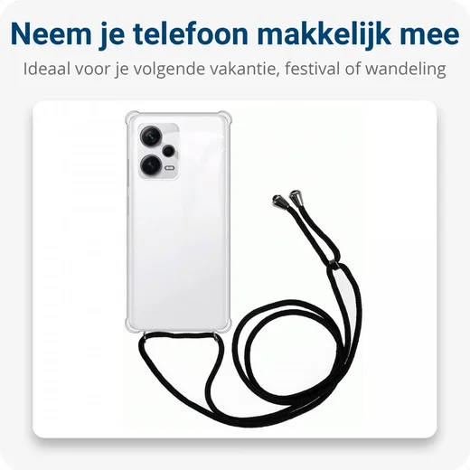 Xiaomi Redmi Note 12 Pro/Poco X5 Pro Hoesje met Koord TPU Transparant afbeelding 3