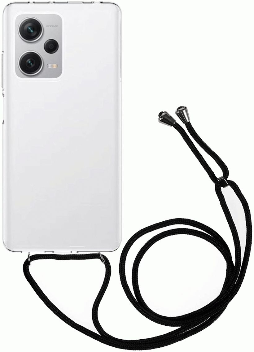 Xiaomi Redmi Note 12 Pro Plus Hoesje met Koord TPU Transparant afbeelding 1
