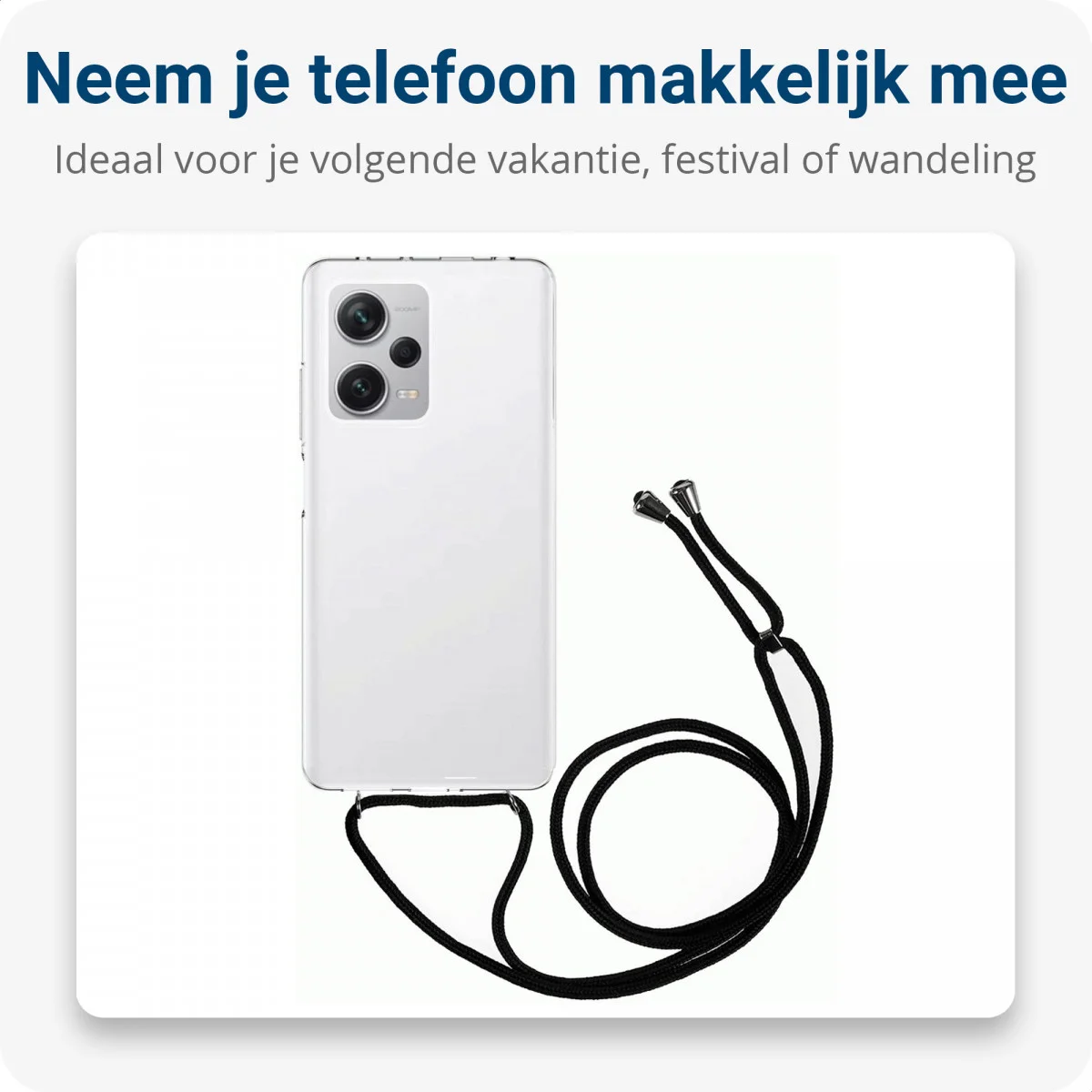 Xiaomi Redmi Note 12 Pro Plus Hoesje met Koord TPU Transparant afbeelding 3