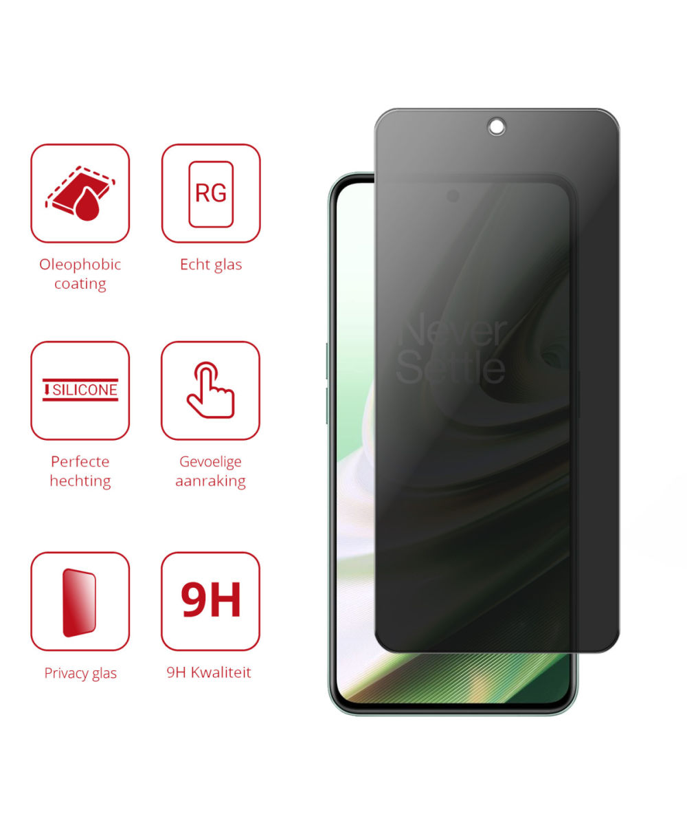 Rosso OnePlus Nord CE 3 9H Tempered Glass Screen Protector Privacy afbeelding 2