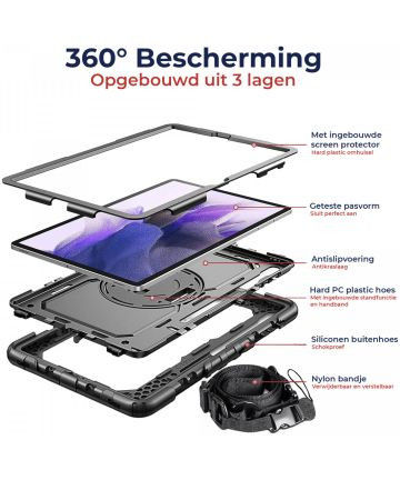 Lenovo Tab M10 HD Gen 2 Hoes met Screen Protector en Handriem Zwart afbeelding 6