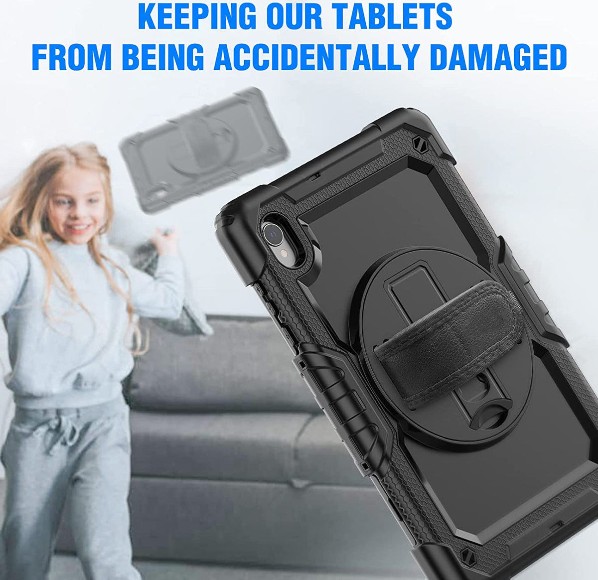 Lenovo Tab M10 HD Gen 2 Hoes met Screen Protector en Handriem Zwart afbeelding 7