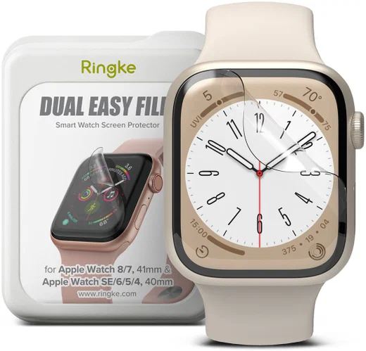 Ringke - Apple Watch 8/7 (41MM) / 4/5/6/SE (40MM) Screen Protector (3-Pack) afbeelding 1