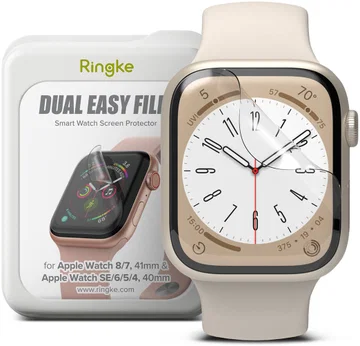 Ringke - Apple Watch 8/7 (41MM) / 4/5/6/SE (40MM) Screen Protector (3-Pack)