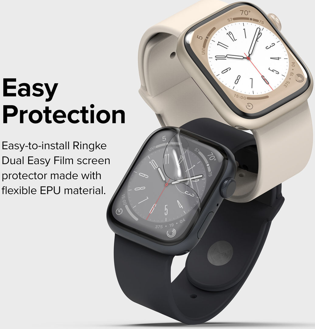 Ringke - Apple Watch 8/7 (41MM) / 4/5/6/SE (40MM) Screen Protector (3-Pack) afbeelding 3