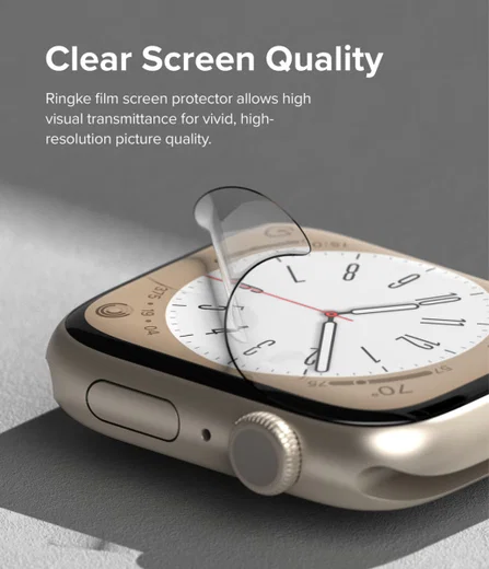 Ringke - Apple Watch 8/7 (41MM) / 4/5/6/SE (40MM) Screen Protector (3-Pack) afbeelding 4