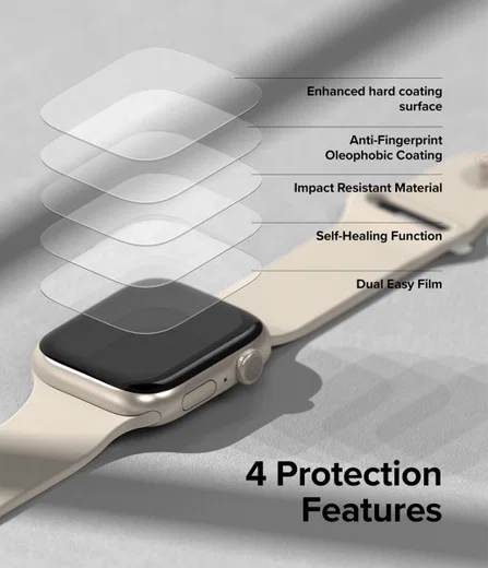 Ringke - Apple Watch 8/7 (41MM) / 4/5/6/SE (40MM) Screen Protector (3-Pack) afbeelding 5