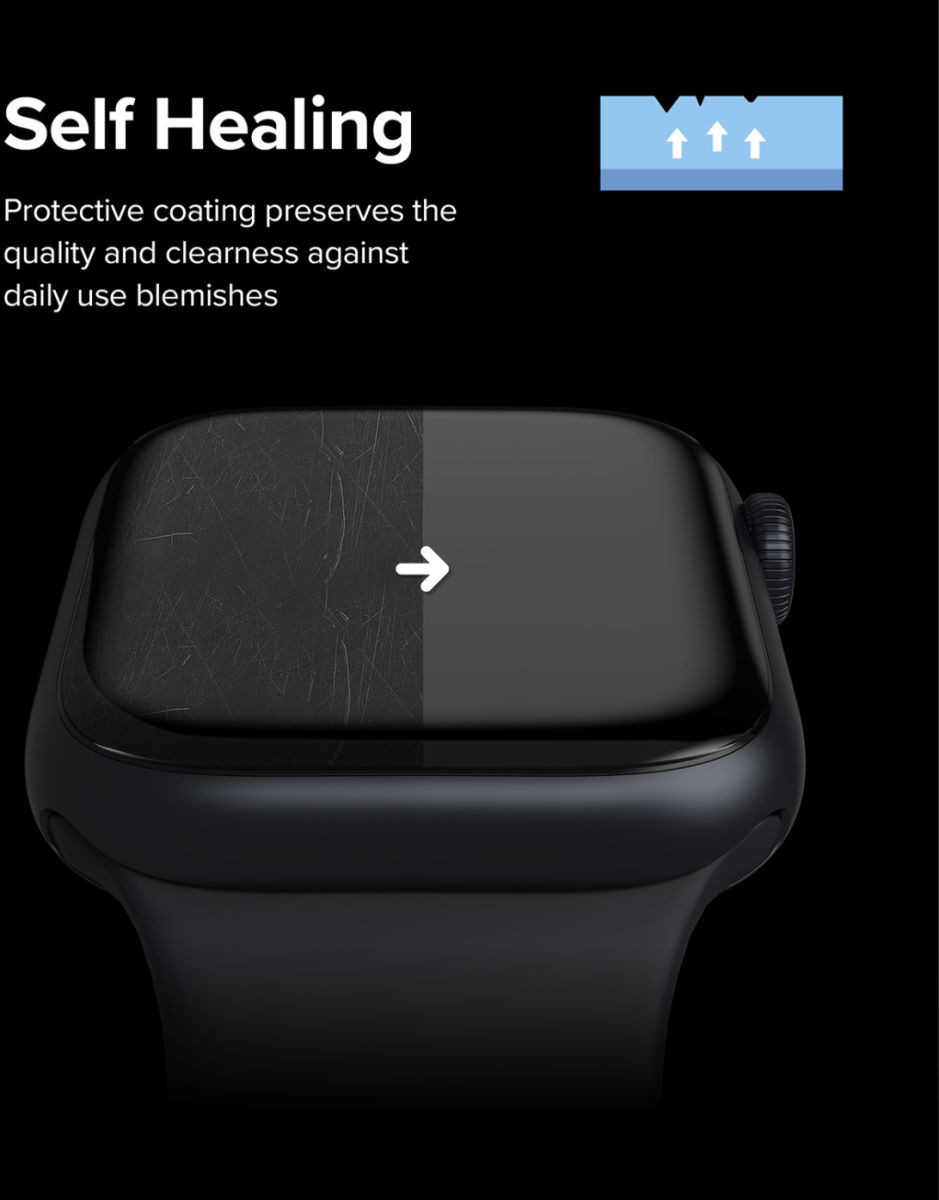 Ringke - Apple Watch 8/7 (41MM) / 4/5/6/SE (40MM) Screen Protector (3-Pack) afbeelding 6