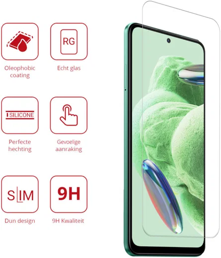 Rosso Xiaomi Redmi Note 12 5G/Poco X5 9H Tempered Glass Protector afbeelding 2
