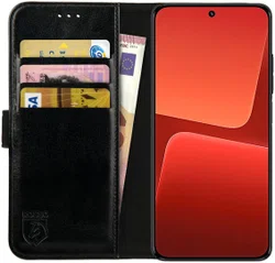 Rosso Element Xiaomi 13 Hoesje Book Cover Wallet Zwart afbeelding