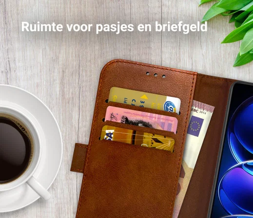Rosso Element Xiaomi Redmi Note 12 Pro 5G Hoesje Wallet Bruin afbeelding 4