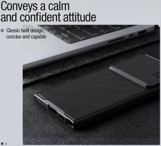 Nillkin CamShield S Samsung Galaxy S23 Ultra Hoesje met Slider Zwart afbeelding 3