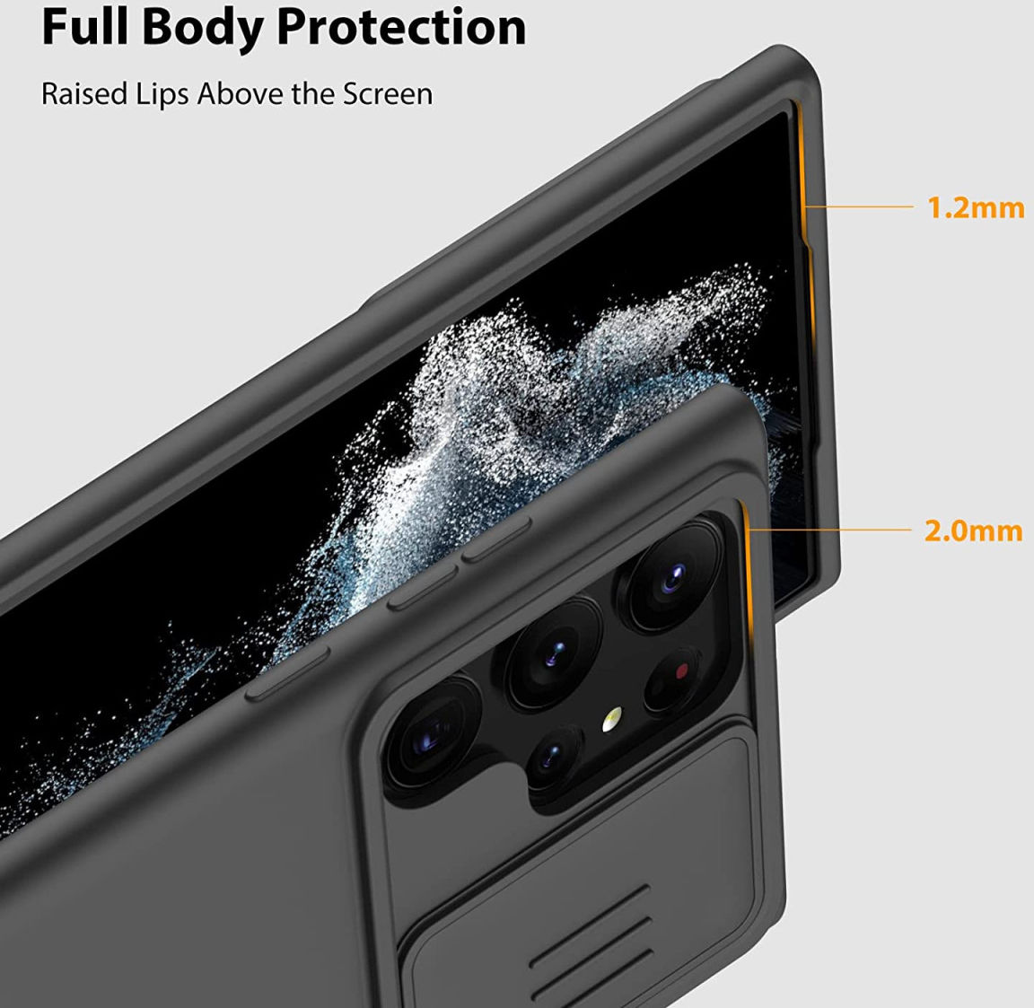 Nillkin Samsung Galaxy S23 Ultra Hoesje Siliconen Camera Slider Zwart afbeelding 10
