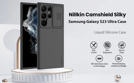 Nillkin Samsung Galaxy S23 Ultra Hoesje Siliconen Camera Slider Zwart afbeelding 8